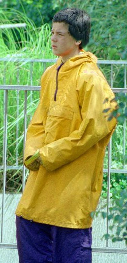 long cagoule anorak for water sports yellow
