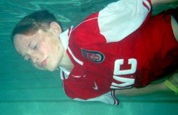 Football shirt underwater